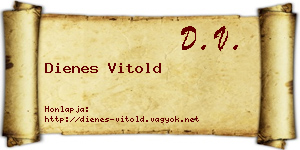 Dienes Vitold névjegykártya